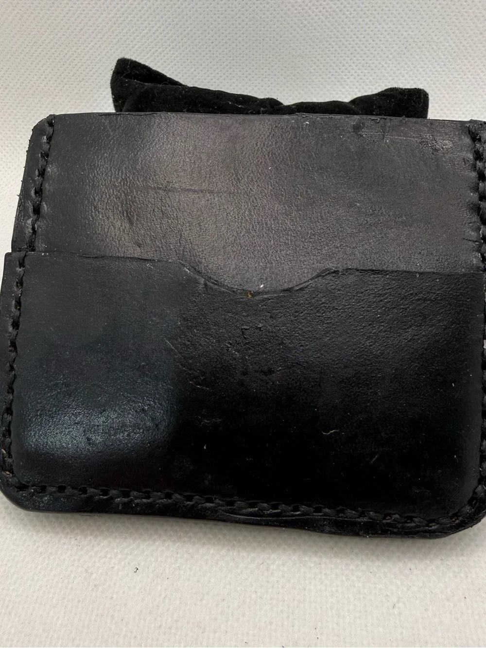 Hand Black Leather Card Holder